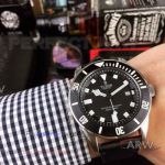 Perfect Replica Tudor Pelagos 42mm Watch - Black Dial Black Leather Strap